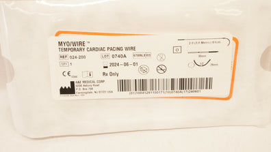 A&E Medical 024-200 2.0 Myo/Wire Temporary Cardiac Pacing Wire 1/2c 26mm x 61cm